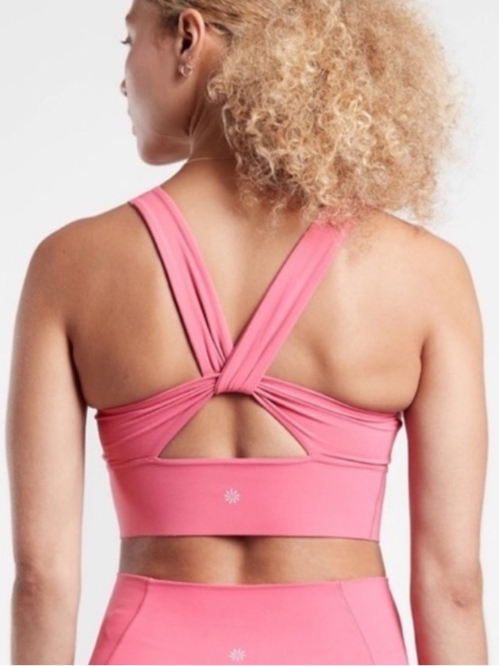 Athleta Longline Twist Sports Bra in Dragonfruit Pink #A01